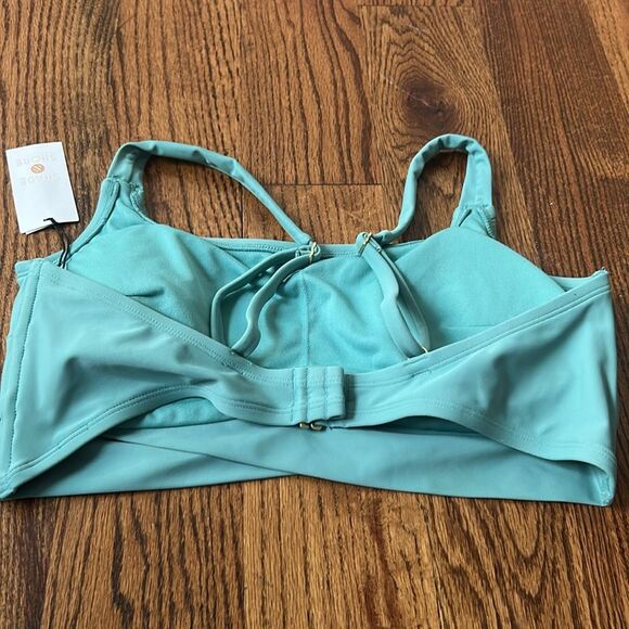 Shade & Shore Blue Classic Bikini Top Size Large New with Tags - Picture 5 of 5